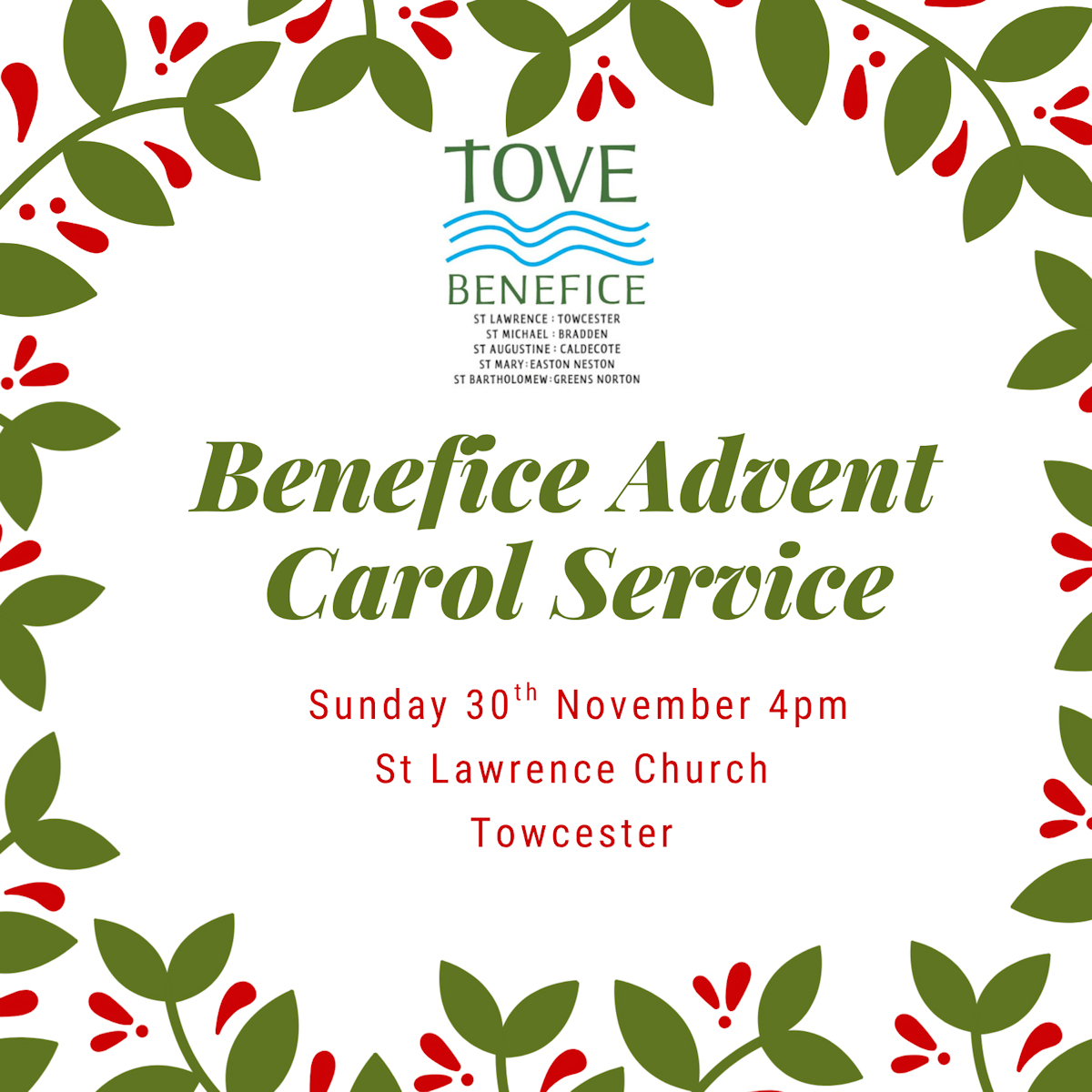 Tove Benefice Advent Carol Service