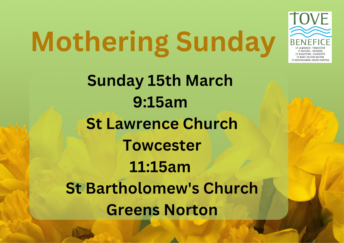 Mothering Sunday in the Tove Benefice