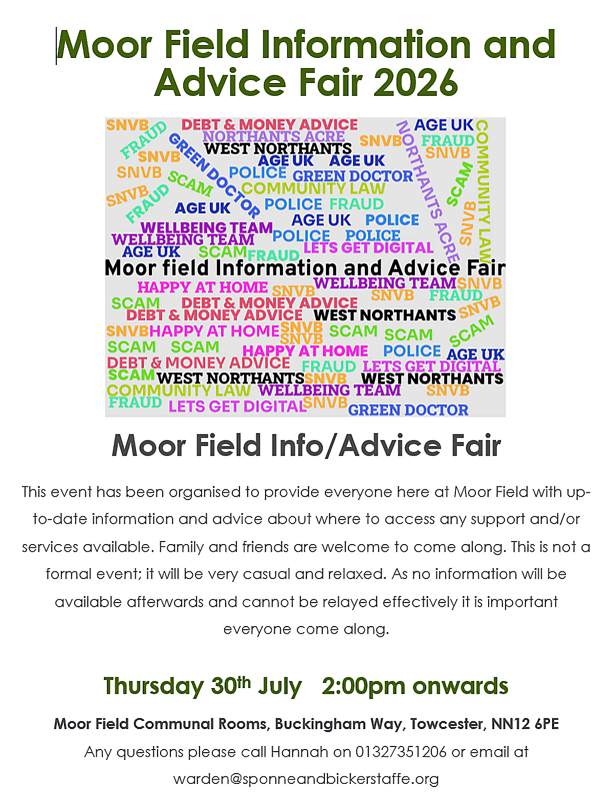 Moor Field Innformation and Advice Fair 2026
