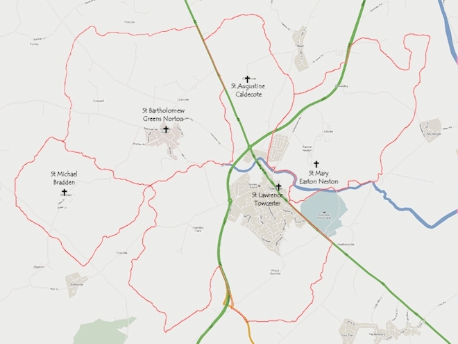 Parish Boundaries for the Tove Benefice