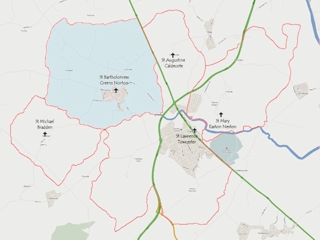 St Bartholomew's location in the Tove Benefice